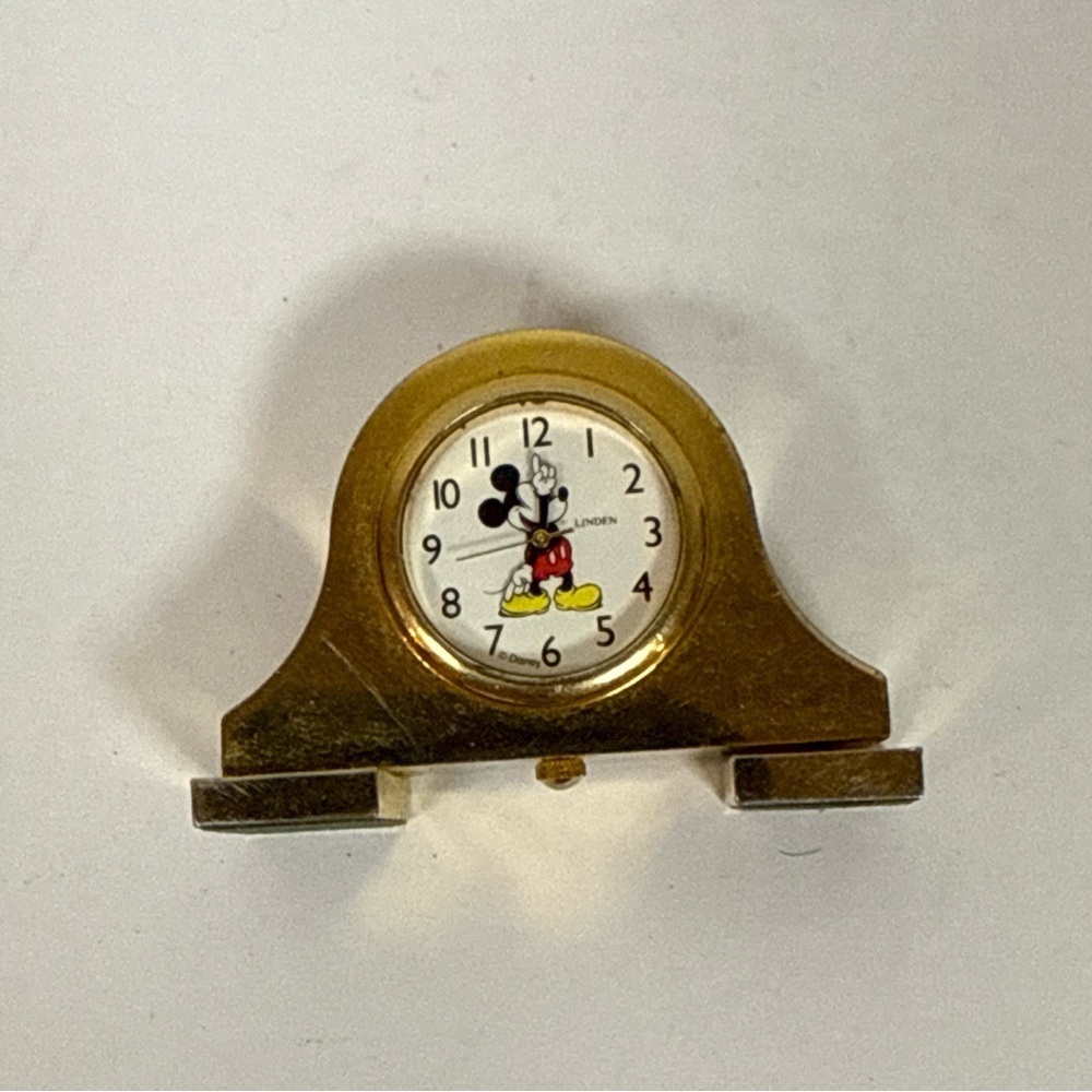 Gold Mickey Mouse Desk Clock
